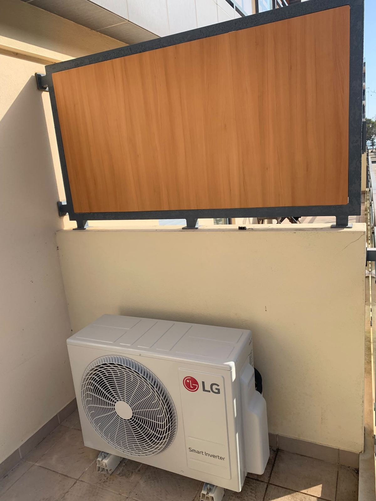 LG smart inverter on a balcony