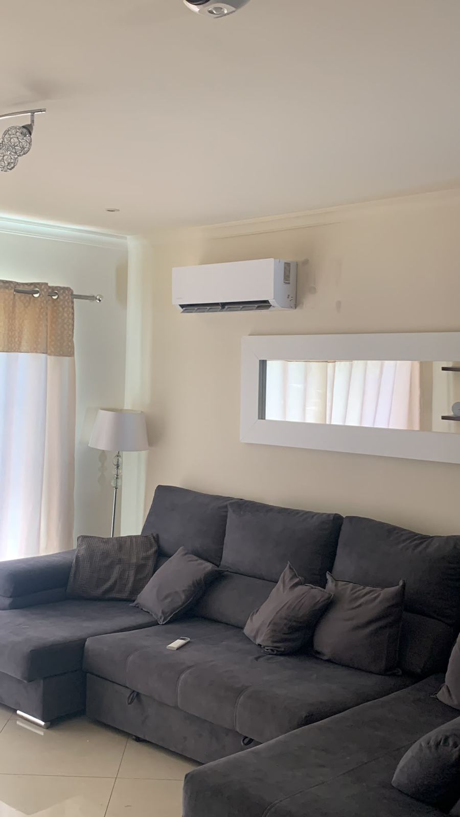 Split unit in a family living room