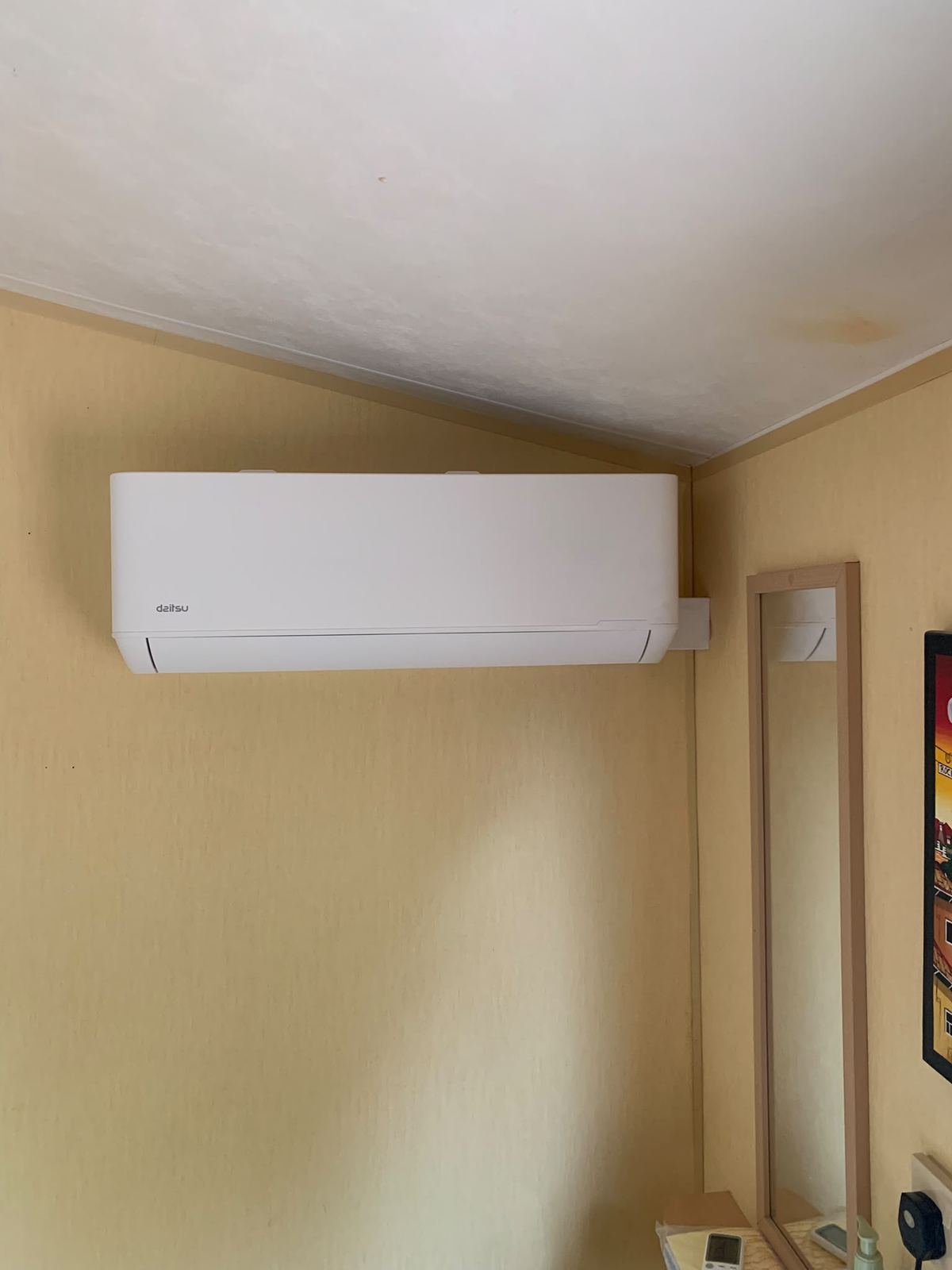 Daitsu wall unit neatly fitted in a corner